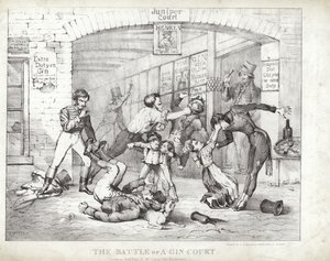 معركة A-Gin-Court (aquatint)