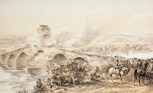 معركة بوثويل بريدج ، 22 يونيو 1679 ، من "The Scots Worthies وفقًا لإصدار Howie الثاني ، 1781" ، بقلم جون هاوي (1735-1793) المنشور عام 1879 بواسطة مدرسة اللغة الإنجليزية