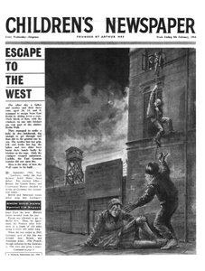 جدار برلين ، الصفحة الأولى من "جريدة الأطفال" ، فبراير 1964 (ورق الصحف)