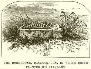 The Bore-Stone ، Bannockburn ، حيث زرع بروس معياره بواسطة مدرسة اللغة الإنجليزية