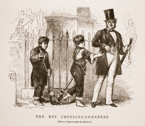 مكنسة الصبي عبور ، من نمط daguerreotype بقلم ريتشارد بيرد ، التوضيح من London Labour و London Poor بواسطة Henry Mayhew ، حانة. 1862 بواسطة مدرسة اللغة الإنجليزية