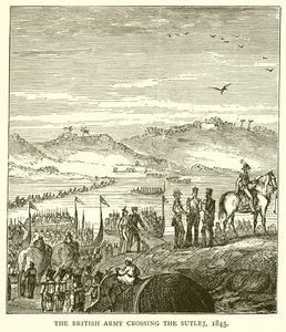 الجيش البريطاني يعبر Sutlej ، 1845 بواسطة مدرسة اللغة الإنجليزية