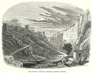 The Brook Kidron, showing Mount Olivet (engraving) بواسطة مدرسة اللغة الإنجليزية