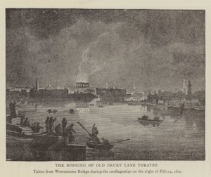 The Burning of Old Drury Lane Theatre (engraving) بواسطة مدرسة اللغة الإنجليزية