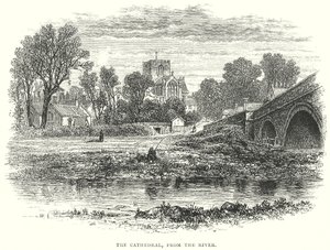 الكاتدرائية، من النهر (نقش) بواسطة مدرسة اللغة الإنجليزية