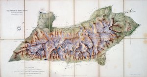 سلسلة مونت بلانك ، من مسح فعلي في عام 1863 بواسطة أ.آدمز رايلي ، نُشر في سجل لمغامرة الجبل والملاحظة العلمية لنادي جبال الألب ، 1865 بواسطة مدرسة اللغة الإنجليزية