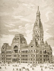 مجلس المدينة ، شيكاغو ، c.1870 ، من "الصور الأمريكية" التي نشرتها جمعية المسالك الدينية ، 1876 بواسطة مدرسة اللغة الإنجليزية
