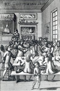 The Coffeehouse Mob ، بقلم إدوارد وارد ، مأخوذ من فولجوس بريتانيكوس ، 1710 بواسطة مدرسة اللغة الإنجليزية