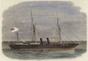 باخرة الكونفدرالية اللولبية Rappahannock ملقاة على رصيف Calais بواسطة مدرسة اللغة الإنجليزية