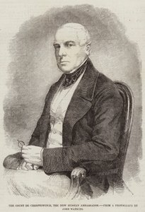 The Count de Chreptowitch, the New Russian Ambassador (engraving) بواسطة مدرسة اللغة الإنجليزية