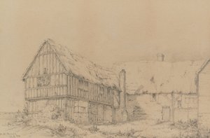 ذا كورت لودج في إيست فارلي ، بالقرب من ميدستون ، حوالي 1874 (قلم رصاص) بواسطة مدرسة اللغة الإنجليزية
