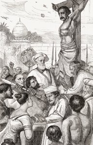صلب شهيد كارين من بورما ، c.1865 (نقش الخشب) بواسطة مدرسة اللغة الإنجليزية