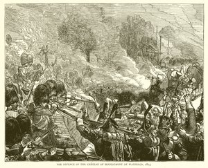 الدفاع عن قصر Hougoumont في واترلو ، 1815 بواسطة مدرسة اللغة الإنجليزية