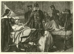 الإمبراطور يزور جنوده المصابين ، مايو 1871 بواسطة مدرسة اللغة الإنجليزية