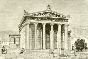 ال Erechtheion ، معبد شهير في أثينا إلى بطل Erectheios بواسطة مدرسة اللغة الإنجليزية