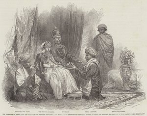 رجا كورج السابق وابنته الأميرة جراما والجناح (نقش) بواسطة مدرسة اللغة الإنجليزية