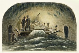The Fleet Sewer ، c.1840 (مرحاض على ورق) بواسطة مدرسة اللغة الإنجليزية