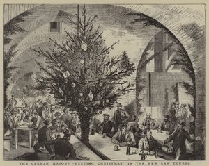 الماسونيون الألمان "حفظ عيد الميلاد" في محاكم القانون الجديد (نقش) بواسطة مدرسة اللغة الإنجليزية