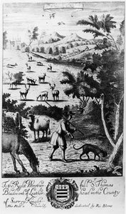 The Harbourer مع كلب الدم لإيواء الأيل ، من "منتزه الجنتلمان" الذي نشره ريتشارد بلوم ، 1686 بواسطة مدرسة اللغة الإنجليزية