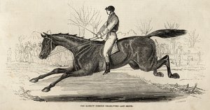 The Harrow Steeple Chase: The Last Brook ، من "The Illustrated London News" ، 26 أبريل 1845 (النقش) بواسطة مدرسة اللغة الإنجليزية