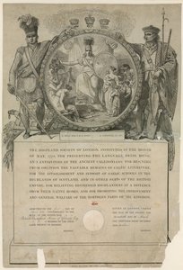 جمعية المرتفعات في لندن. تأسست عام 1778 بواسطة مدرسة اللغة الإنجليزية