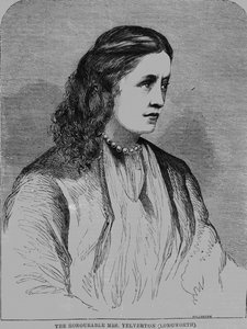 العسل. السيدة يلفيرتون ، رسم توضيحي من "أخبار رياضية مصورة" ، 1861 (ورق الصحف) بواسطة مدرسة اللغة الإنجليزية
