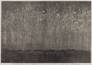 The International Naval Festival at Portsmouth, Flight of Rockets and Illumination of the Allied Fleets at Spithead (engraving) بواسطة مدرسة اللغة الإنجليزية