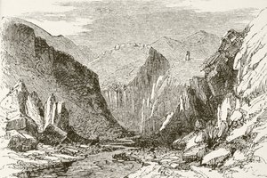 ممر خيبر ، من "التاريخ الوطني والمحلي لإنجلترا" بقلم ويليام هيكمان سميث أوبري (1858-1916) المنشور لندن ، c.1890 بواسطة مدرسة اللغة الإنجليزية