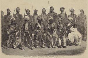 The Kotwal of Police at Lucknow and his Assistants (engraving) بواسطة مدرسة اللغة الإنجليزية