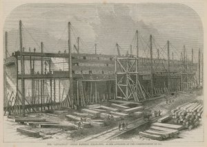 سفينة البخار Leviathan (الشرقية العظمى) ، كما ظهرت في بداية عام 1855 بواسطة مدرسة اللغة الإنجليزية