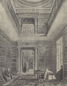 المكتبة ، 1844 (الحفر) بواسطة مدرسة اللغة الإنجليزية