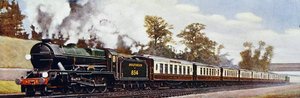 The London Dover Express 'Lord Nelson' ، رسم توضيحي من 'The Wonder Book of Railways ، الطبعة الرابعة عشرة من تحرير هاري غولدنغ بواسطة مدرسة اللغة الإنجليزية