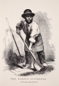 The London Scavenger ، بعد نمط داغر من تصميم ريتشارد بيرد ، توضيح من London Labour و London Poor بقلم Henry Mayhew ، حانة. 1862 بواسطة مدرسة اللغة الإنجليزية
