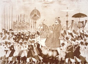 The Mahratta Chief Tulsaji of Tanjore (colour litho) بواسطة مدرسة اللغة الإنجليزية