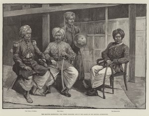 بعثة مانيبور ، السجناء الثلاثة الآن في أيدي السلطات البريطانية (نقش) بواسطة مدرسة اللغة الإنجليزية