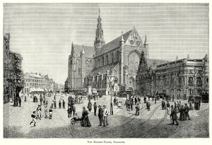 ساحة السوق، هارلم (نقش) بواسطة مدرسة اللغة الإنجليزية