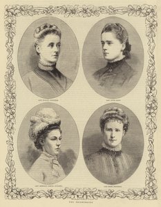 The Marriage of the Duke of Connaught, the Bridesmaids (engraving) بواسطة مدرسة اللغة الإنجليزية