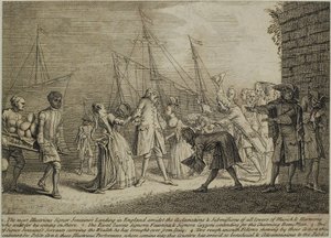 أكبر إشارة لامعة Senesinos Landing في إنجلترا ، c.1726 بواسطة مدرسة اللغة الإنجليزية