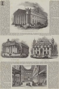 The New Royal Exchange ، لندن ، بتصميمات بديلة (نقش) بواسطة مدرسة اللغة الإنجليزية