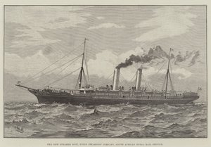 The New Steamer Scot ، Union Steamship Company ، خدمة البريد الملكي بجنوب إفريقيا (النقش) بواسطة مدرسة اللغة الإنجليزية
