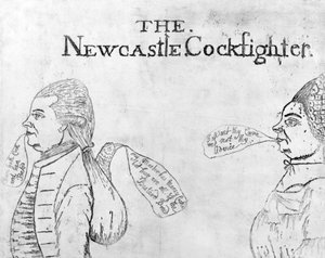 The Newcastle Cockfighter ، حوالي عام 1750 بواسطة مدرسة اللغة الإنجليزية