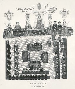 ال برلمان إدوارد الأول (1239-1307) نسخة من مخطوطة Wriothesley من c.1523 ، حانة. عام 1794 بواسطة مدرسة اللغة الإنجليزية