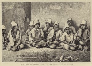 المجاعة الفارسية ، الأولاد في دار الأيتام في شيراز بواسطة مدرسة اللغة الإنجليزية