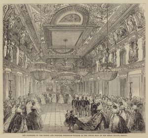 The Polonaise by the Prince and Princess Frederick-William in the White Hall of the Royal Palace, Berlin (engraving) بواسطة مدرسة اللغة الإنجليزية