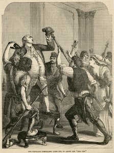 ال Populace يجبر لويس السادس عشر على اعتماد الغطاء الأحمر ، 1792 بواسطة مدرسة اللغة الإنجليزية