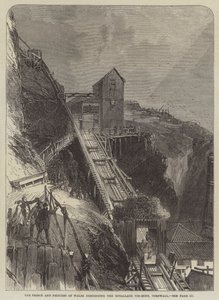 أمير وأميرة ويلز ينزلان من منجم Botallack Tin-Mine ، كورنوال (نقش) بواسطة مدرسة اللغة الإنجليزية