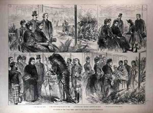 الملكة في عرض الغرب المتوحش للمعرض الأمريكي الكبير ، من ، أخبار لندن المصورة ، 21 مايو 1887 بواسطة مدرسة اللغة الإنجليزية