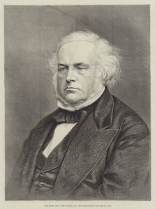الرايت أونورابل جون برايت ، عضو البرلمان عن برمنغهام ، انتخب عام 1857 (نقش) بواسطة مدرسة اللغة الإنجليزية