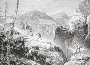 الطريق إلى هوندا ، كولومبيا ، من "معرض الجغرافيا" للكاتب توماس ميلنر ، نُشر عام 1880 (نقش) بواسطة مدرسة اللغة الإنجليزية