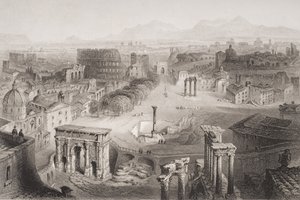 المنتدى الروماني من كابيتولين هيل ، روما ، محفور بواسطة أ. ويلمور بواسطة مدرسة اللغة الإنجليزية